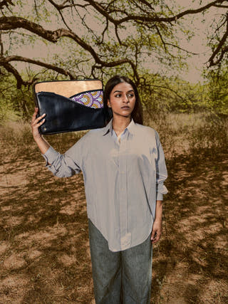 Acacia Vegan Leather Laptop Sleeve Black