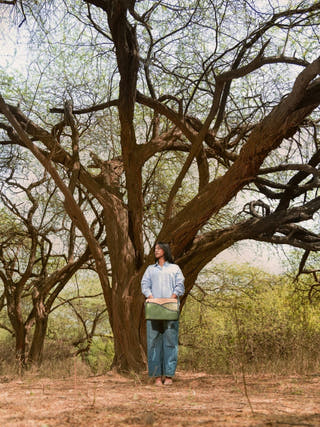 Acacia Vegan Leather Laptop Sleeve Olive