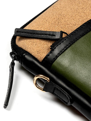 Acacia Vegan Leather Laptop Sleeve Olive