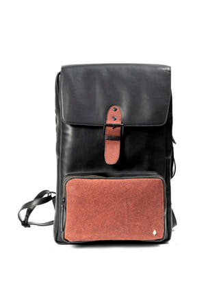 Arden Vegan Leather Bagpack Black