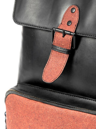 Arden Vegan Leather Bagpack Black