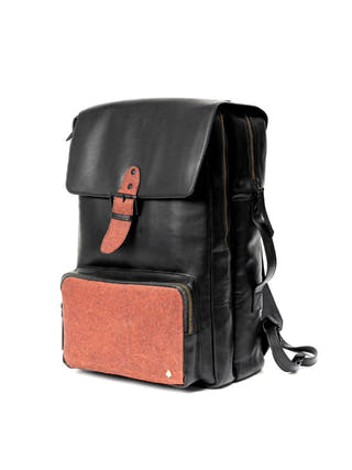 Arden Vegan Leather Bagpack Black