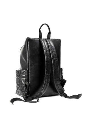 Black Noir Vegan Leather Bagpack