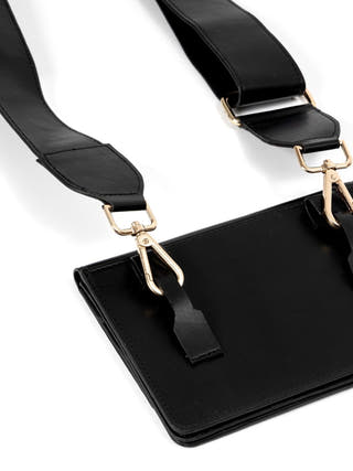 Lana Vegan Leather Sling Bag Black