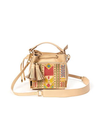 Nora Vegan Leather Sling Bag Almond