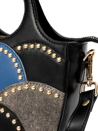 Savannah Vegan Leather Sling Black & Blue