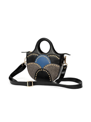 Savannah Vegan Leather Sling Black & Blue