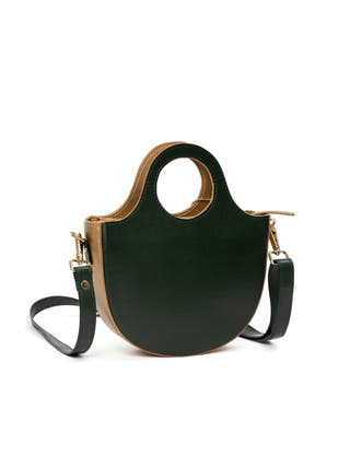 Savannah Vegan Leather Sling Green, Gold & Orange