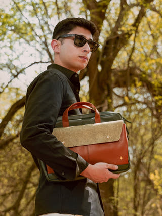 Willow Vegan Leather Laptop Sleeve Black