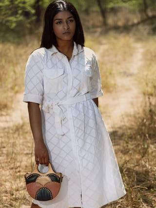 Savannah Vegan Leather Sling Green, Gold & Orange