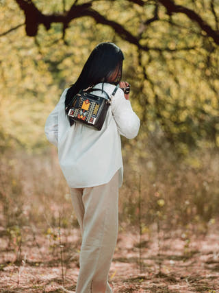 Nora Vegan Leather Sling Bag Black