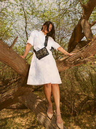 Lana Vegan Leather Sling Bag Black