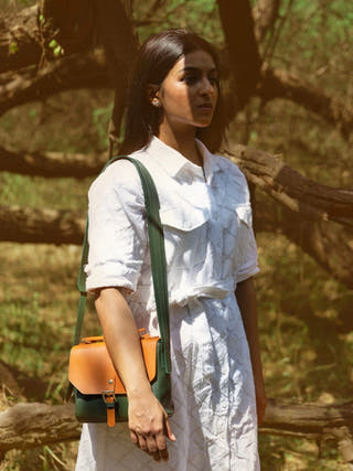 Juniper Vegan Leather Sling Bag Green