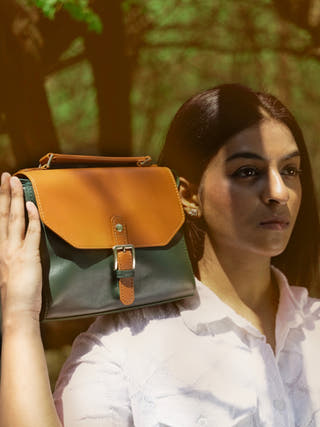 Juniper Vegan Leather Sling Bag Green