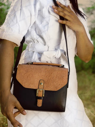 Juniper Vegan Leather Sling Bag Black