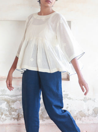 Athangudi Top White with N.