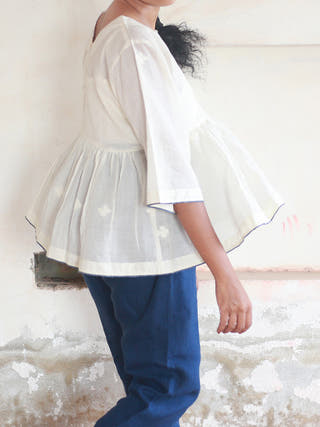Athangudi Top White with N.