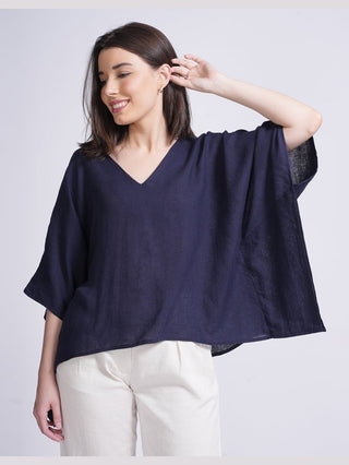 Women Linen Kaftan Top Saltpetre