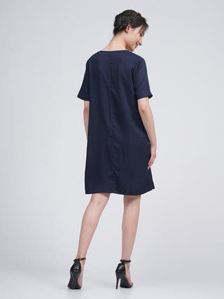 Women Modal Front Pleat Dress Saltpetre