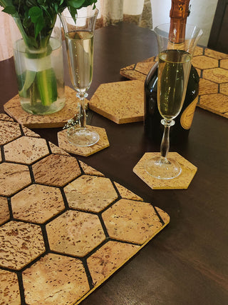 Cork Dinner Table Set of Coasters&comma Trivets&comma Placemats - 4 each GreenFootPrint