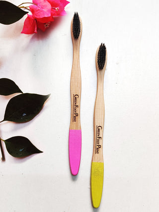 Natural Bamboo Toothbrush - Pack of 2 GreenFootPrint