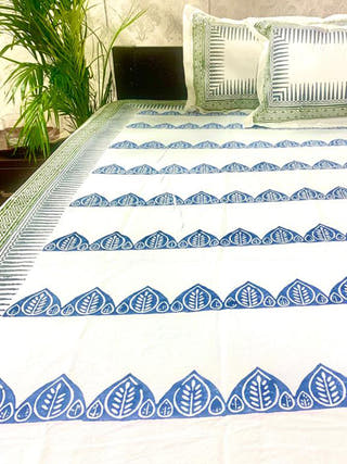 BUTA Exclusive Block Printed Bed Sheet Black Alankaran Designs