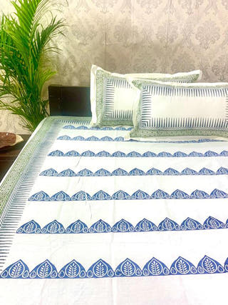 BUTA Exclusive Block Printed Bed Sheet Black Alankaran Designs