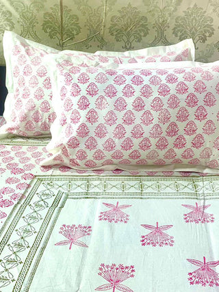 JAALBUTI Block Printed Bed Sheet Blue Alankaran Designs