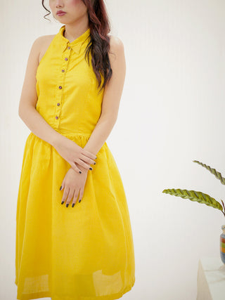 Kusum Manjari Tulip Dress Yellow Econic