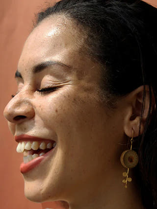 RHEA Gold Dot Fall Earrings Baka