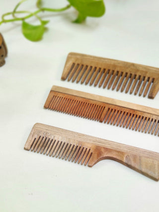 Neem Wood Comb Set Of 3 GreenFootPrint