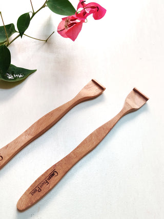 Bamboo Toothbrush & Bamboo Tongue Cleaner Combo-Pack of 2 GreenFootPrint