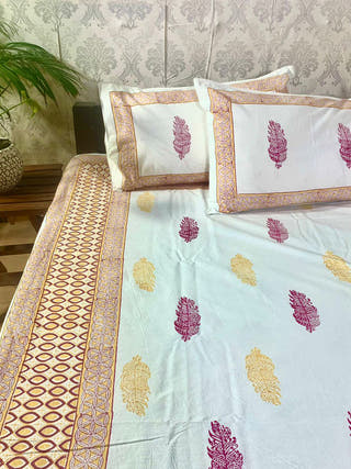 TRIBAL MOTIF Jaal Design Block Printed Bed Sheet Alankaran Designs