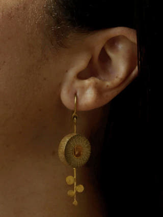 RHEA Gold Dot Fall Earrings Baka