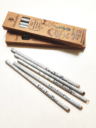 Plantable Recycled Newspaper Seed Pencils - Set of 10 GreenFootPrint