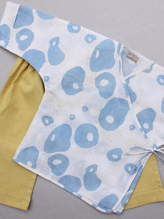 Flutter Blobs Summer Baby Jhabla & Pants Set Blue Aagghhoo