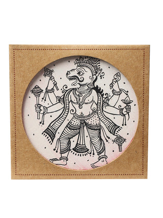 Handmade Ganjifa Fridge Magnets ( Narsimha ) POTLI a bag of wonders