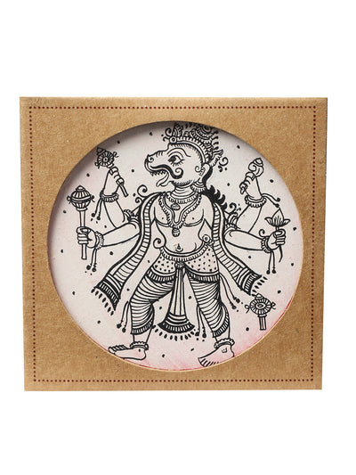 Handmade Ganjifa Fridge Magnets ( Narsimha ) POTLI a bag of wonders