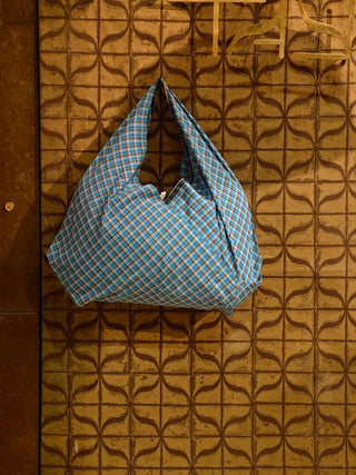  Lungi Bottom Reversible Tote Bag Blue by Anantaya sold by Flourish
