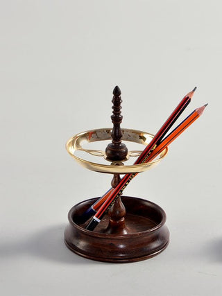  Sultan Pen Stand Brown & Gold by Anantaya sold by Flourish