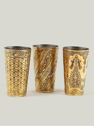  Nafees Lassi Glass Bel Brass by Anantaya sold by Flourish