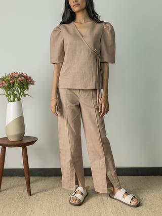 Puff Sleeve Wrap Top Anushé Pirani