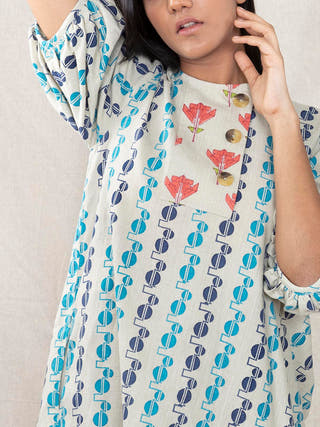 RECURRING DREAM Poofy Sleeves Dress Multicolor Anushé Pirani