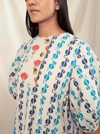 RECURRING DREAM Poofy Sleeves Dress Multicolor Anushé Pirani