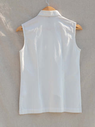 THE LINES TALES Mat Pocket Shirt White Anushé Pirani