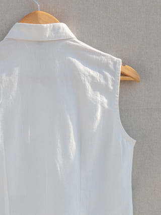 THE LINES TALES Mat Pocket Shirt White Anushé Pirani