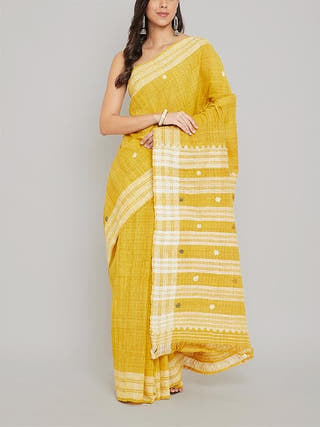 Peace Silk Saree Yellow Arras