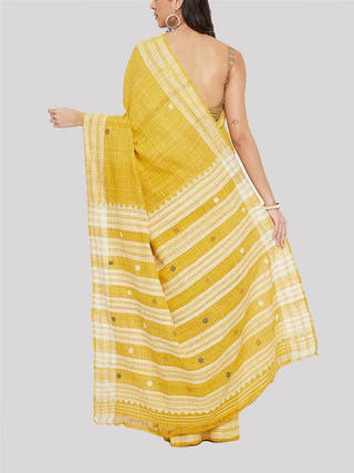 Peace Silk Saree Yellow Arras