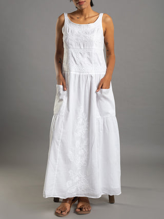 Garden Dress - Cotton Kurta for women in White color