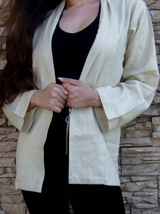 NEMESIA Linen Jacket Beige Dhaaga